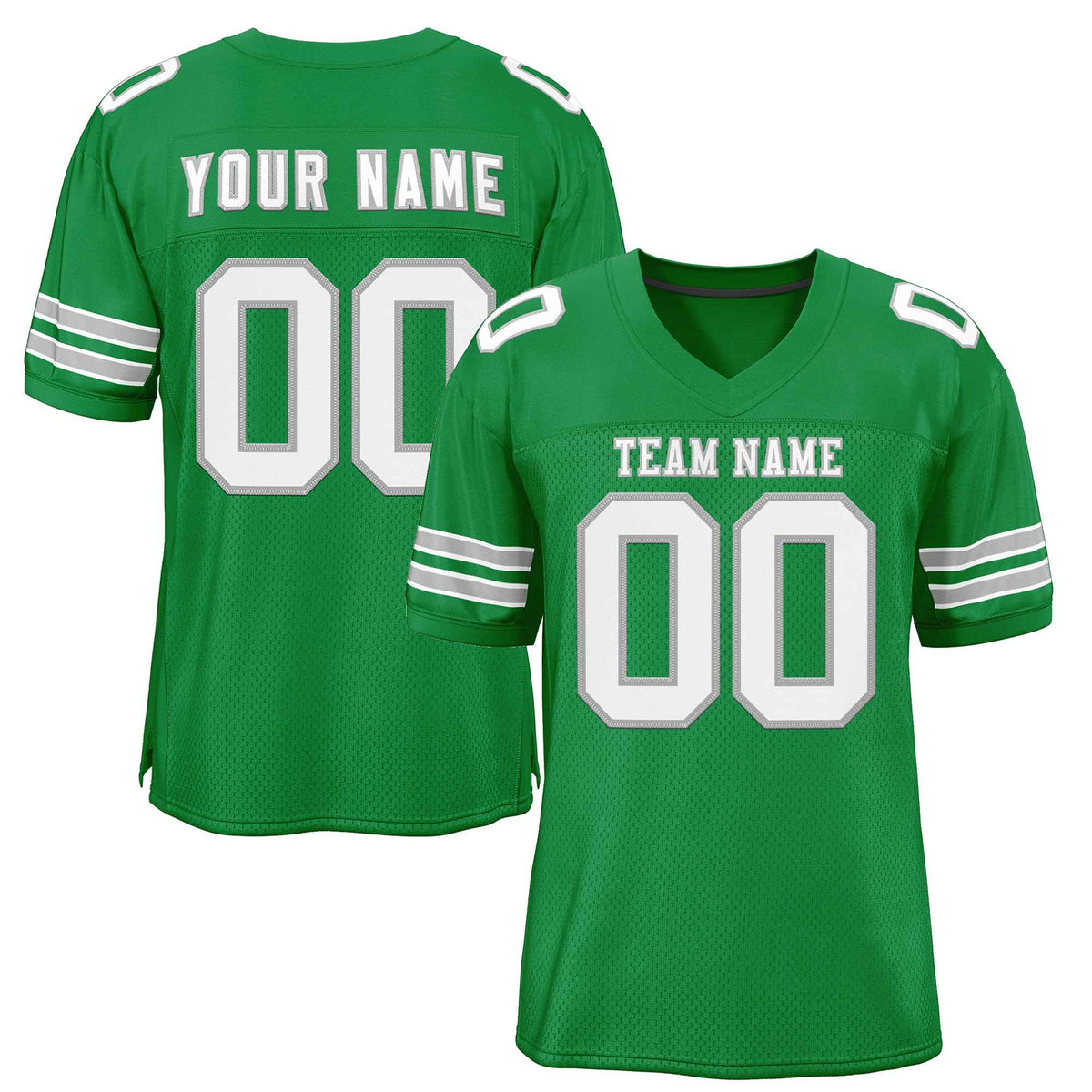 Custom Kelly Green White-Gray Classic Style Authentic American Football Jersey| KXKSHOP