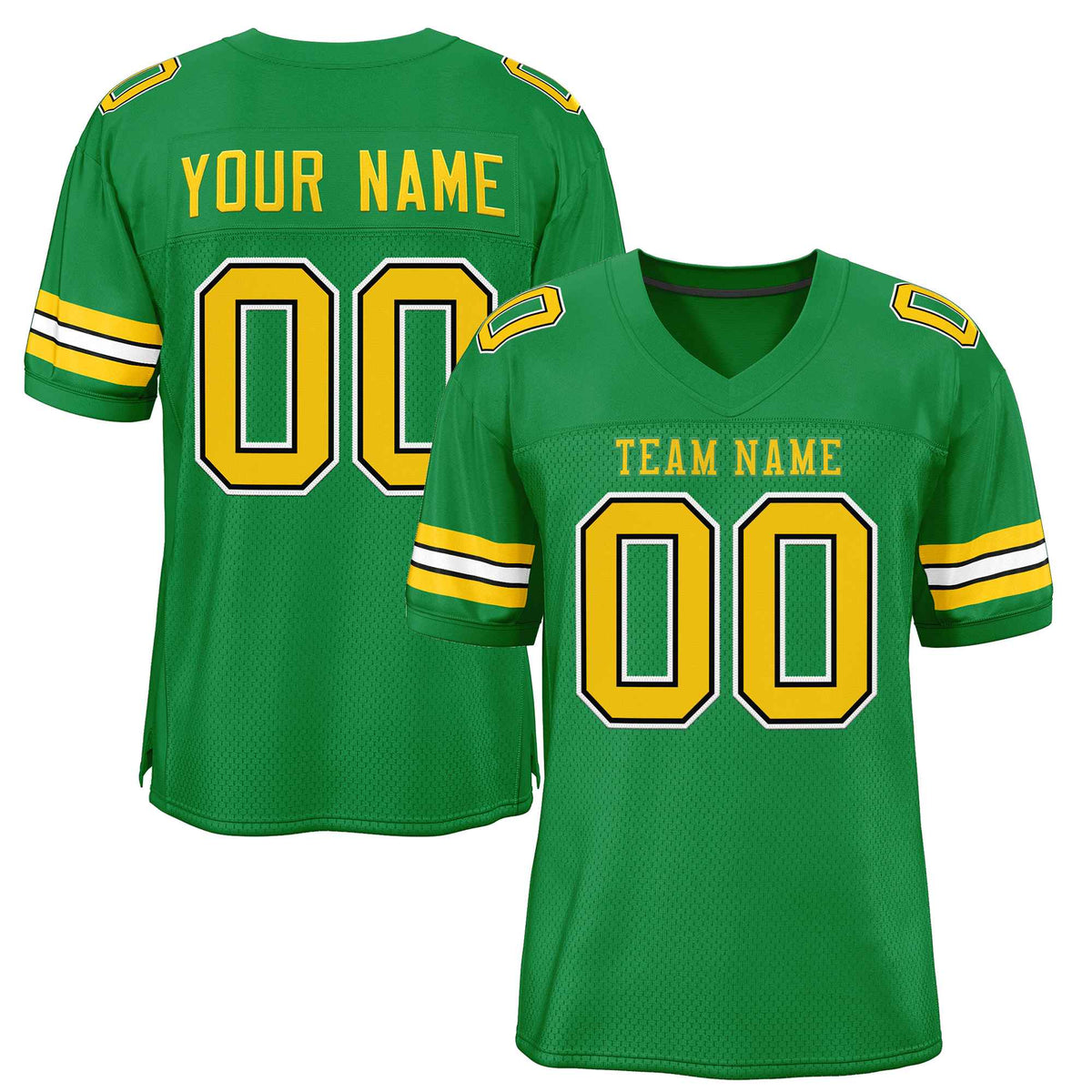 Custom Kelly Green Gold-Kelly Green Classic Style Authentic American Football Jersey| KXKSHOP