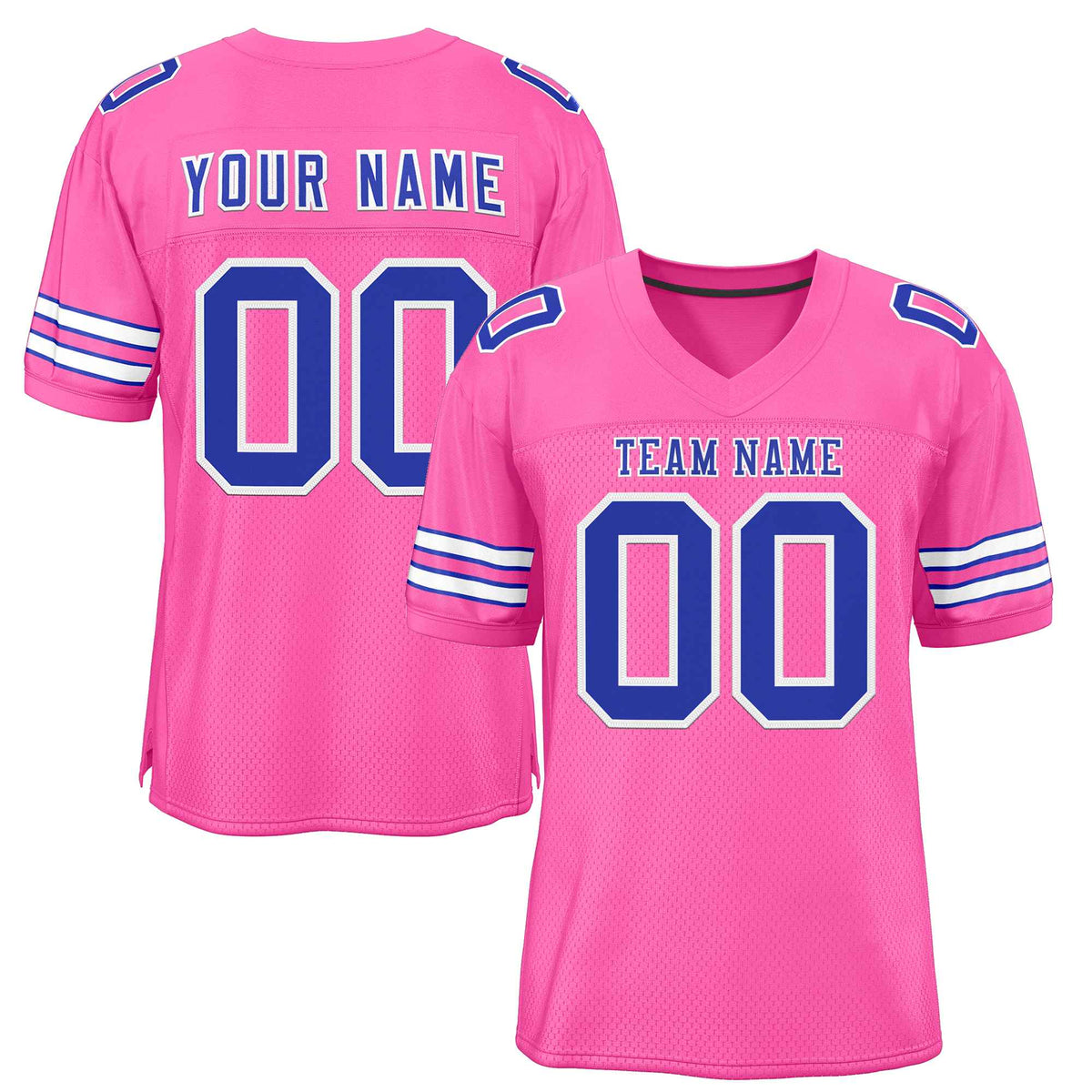 Custom Rose Pink Royal-White Classic Style Authentic American Football Jersey| KXKSHOP