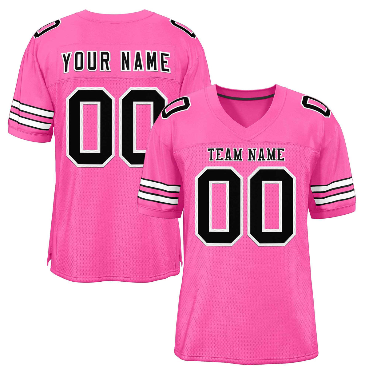 Custom Rose Pink Black-White Classic Style Authentic American Football Jersey| KXKSHOP