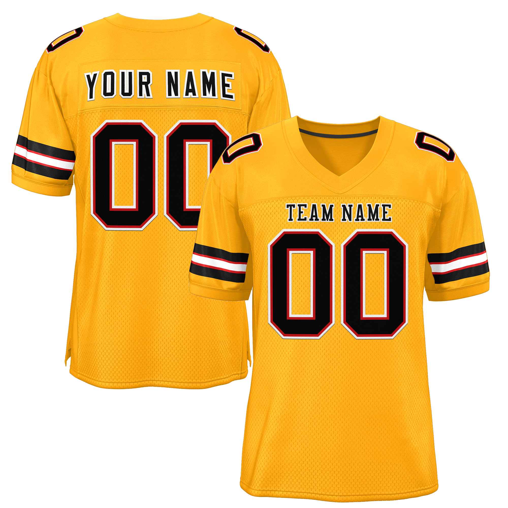 Custom Gold Black-White Classic Style Authentic American Football Jersey| KXKSHOP