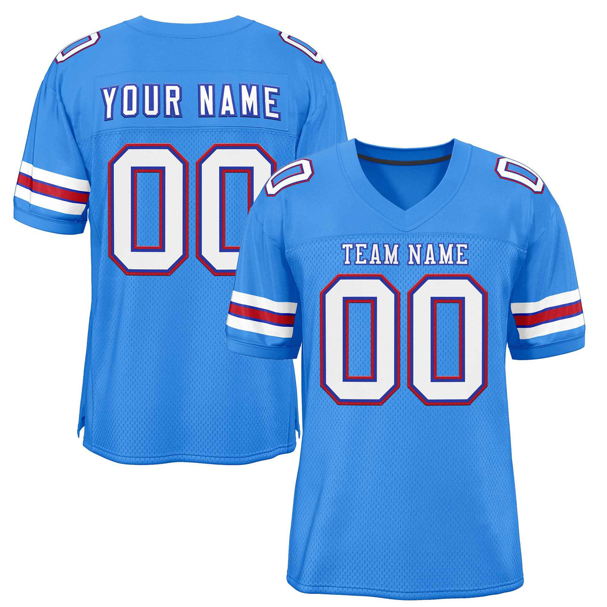 Custom Powder Blue White-Royal Classic Style Authentic American Football Jersey| KXKSHOP