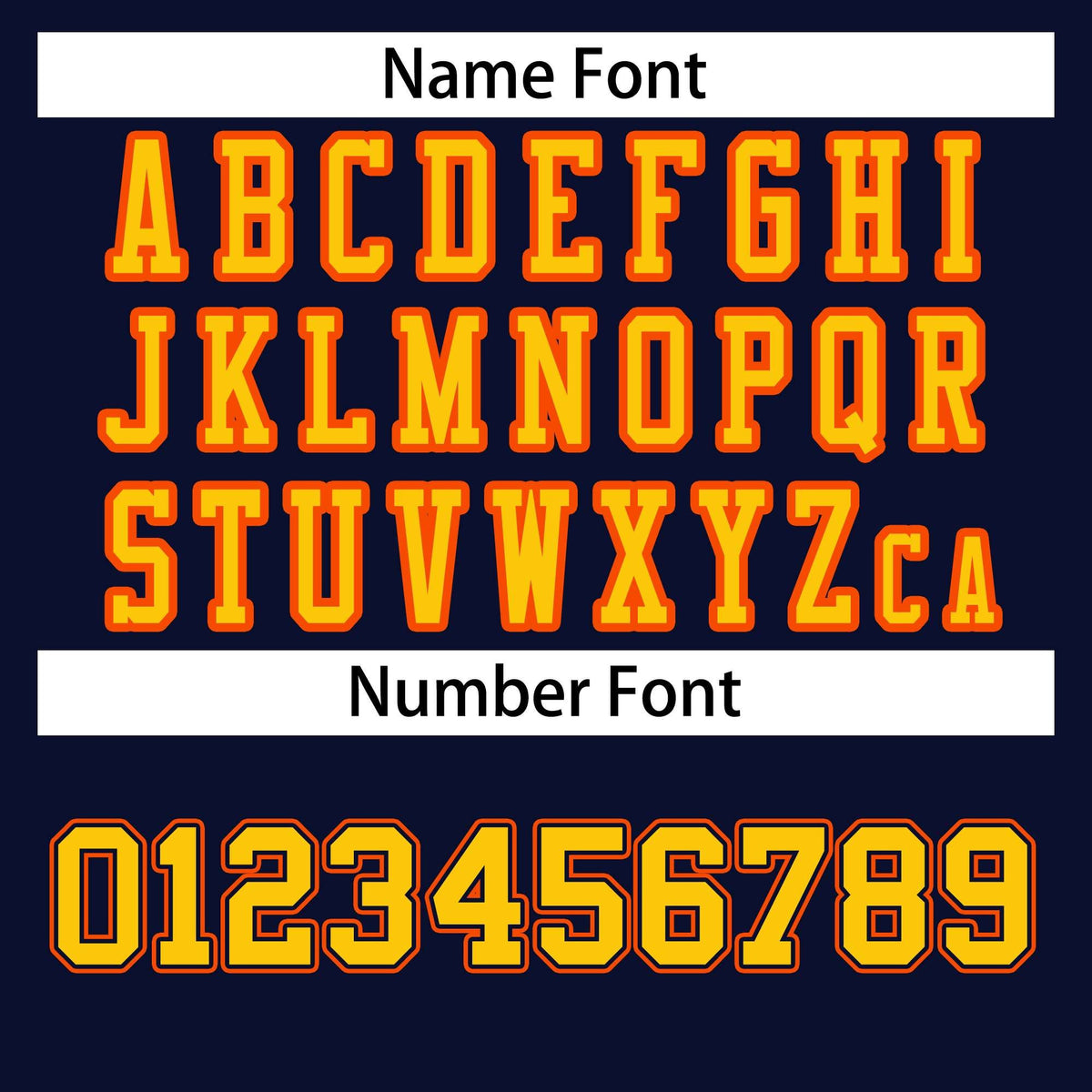 Custom Navy Gold-Orange Classic Style Authentic American Football Jersey| KXKSHOP