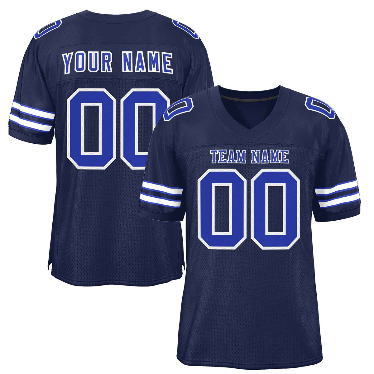 Custom Navy Royal-White Classic Style Authentic American Football Jersey| KXKSHOP