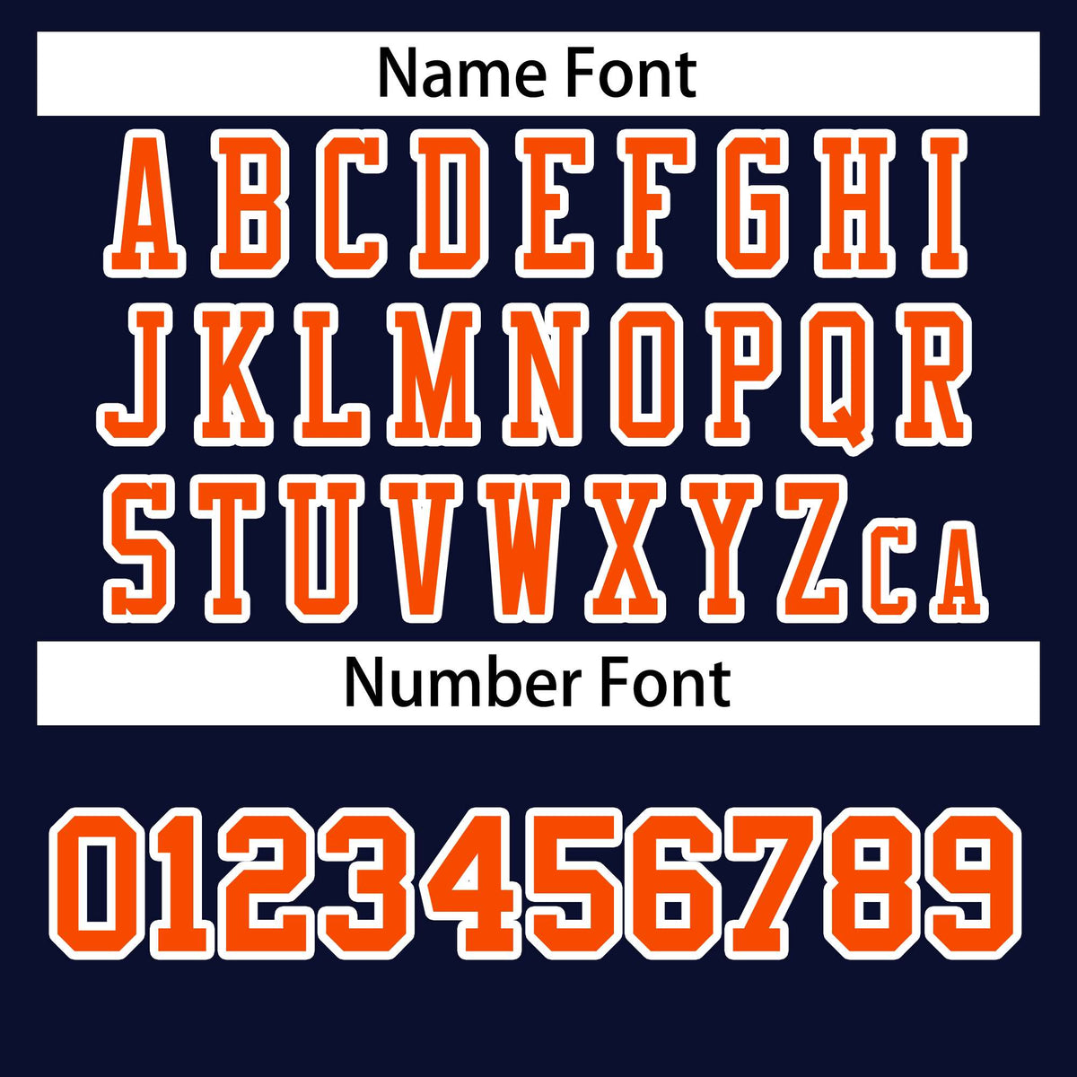 Custom Navy Orange-White Classic Style Authentic American Football Jersey| KXKSHOP