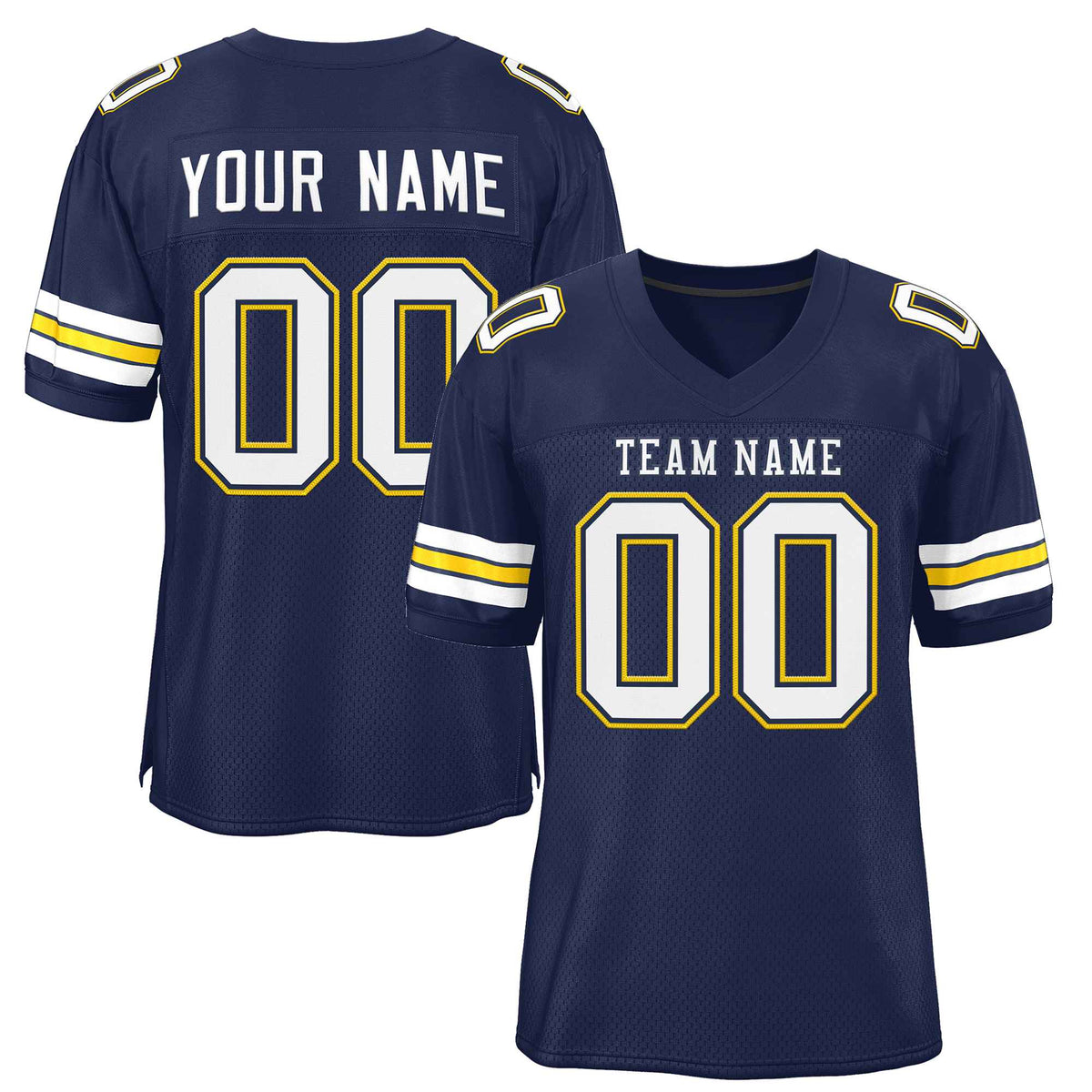 Custom Navy White-Navy Classic Style Authentic American Football Jersey| KXKSHOP