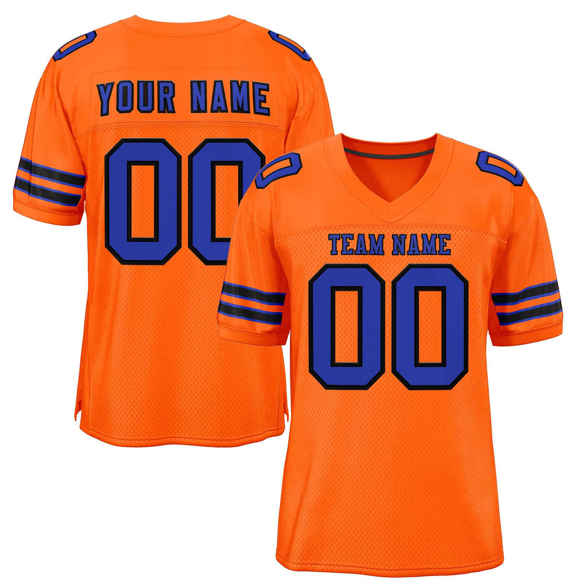 Custom Orange Royal-Black Classic Style Authentic American Football Jersey| KXKSHOP