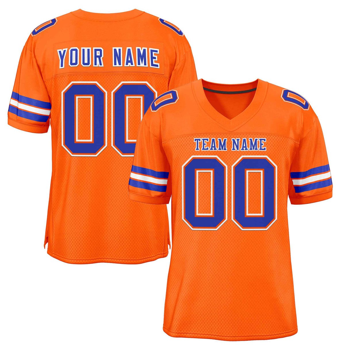 Custom Orange Royal-White Classic Style Authentic American Football Jersey| KXKSHOP