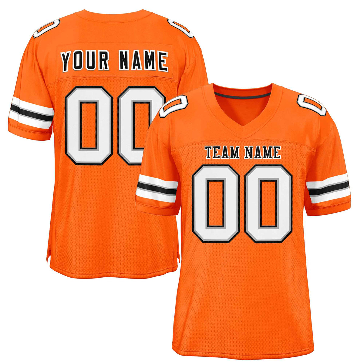 Custom Orange Black-White Classic Style Authentic American Football Jersey| KXKSHOP