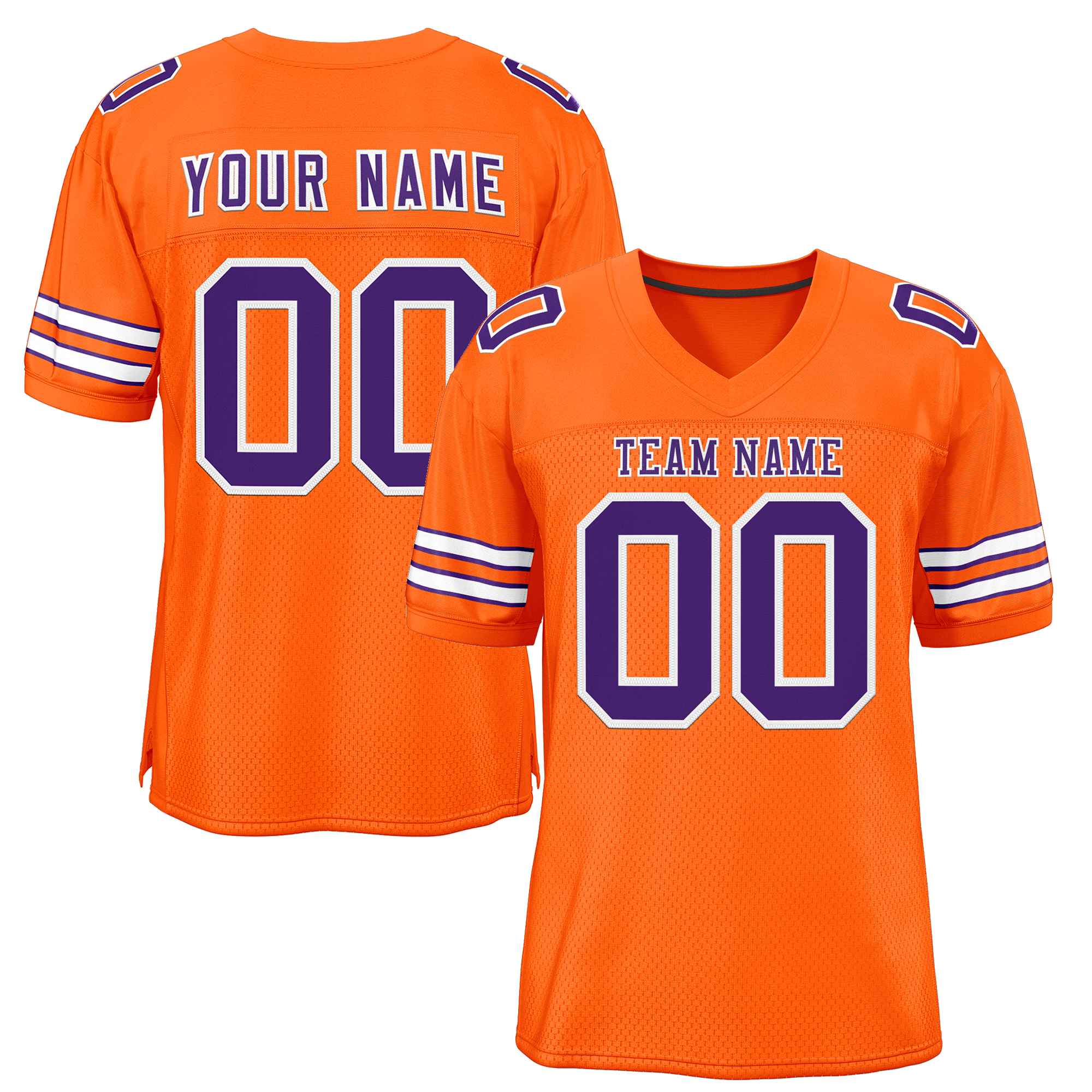 Custom Orange Purple-White Classic Style Authentic American Football Jersey| KXKSHOP