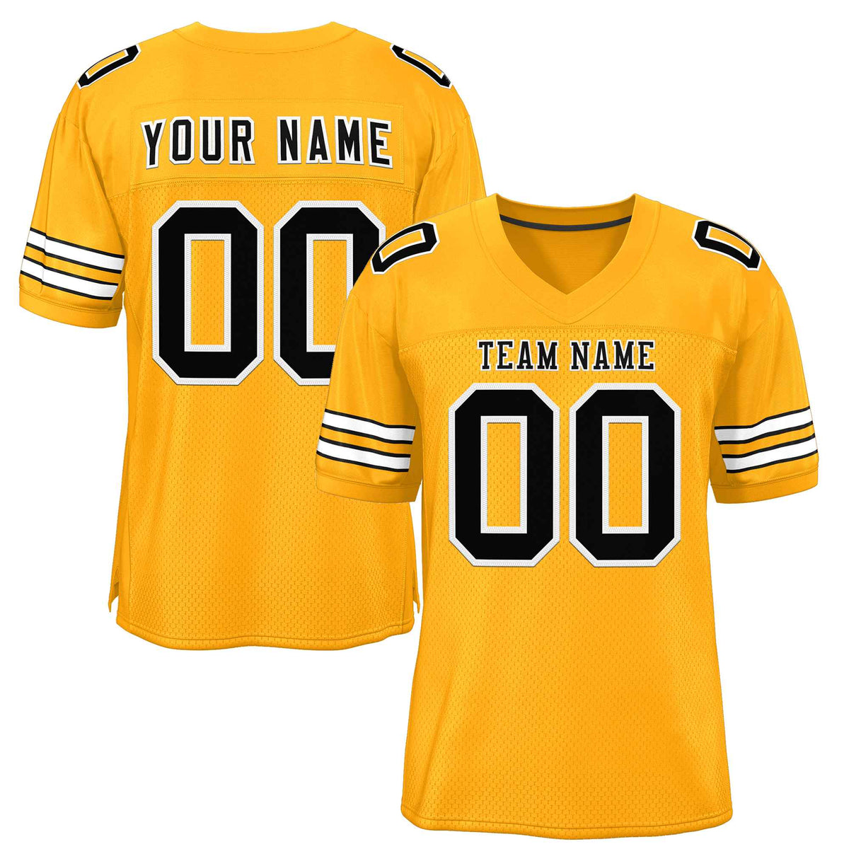 Custom Gold Black-White Classic Style Authentic American Football Jersey| KXKSHOP