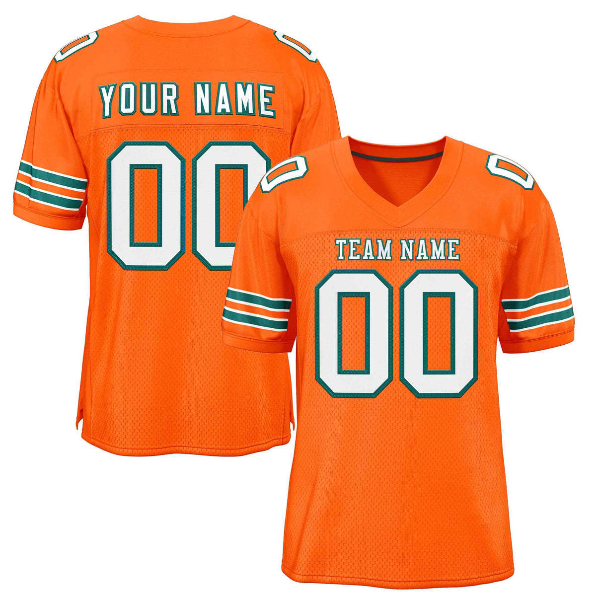Custom Orange White-Kelly Green Classic Style Authentic American Football Jersey| KXKSHOP
