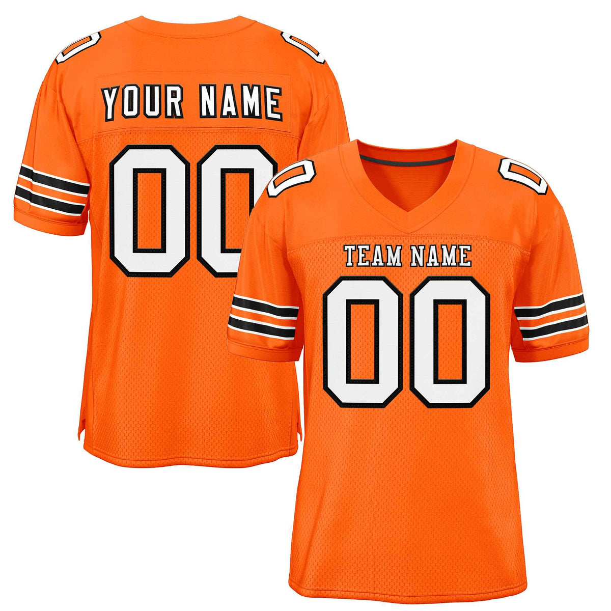 Custom Orange White-Black Classic Style Authentic American Football Jersey| KXKSHOP