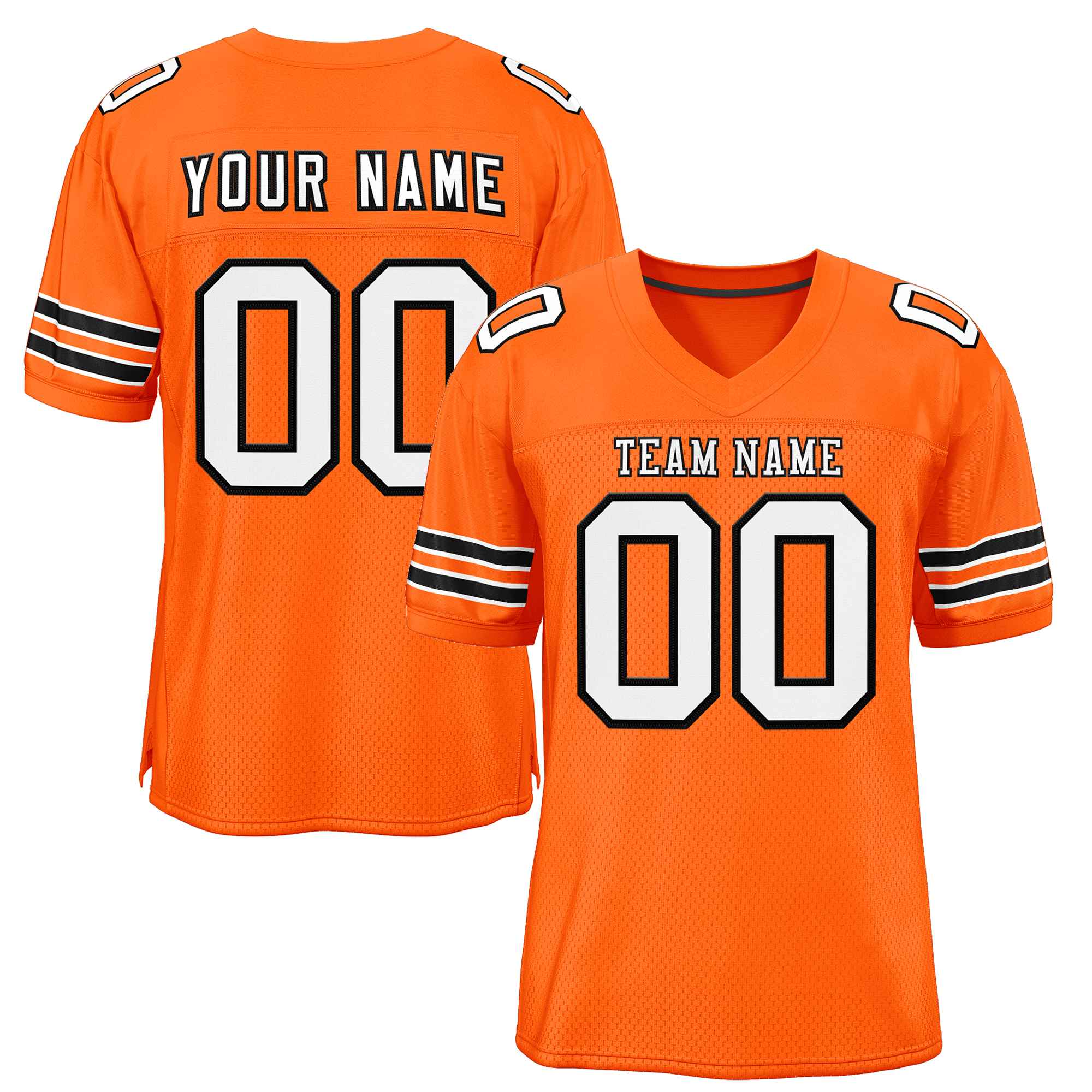 Custom Orange White-Black Classic Style Authentic American Football Jersey| KXKSHOP