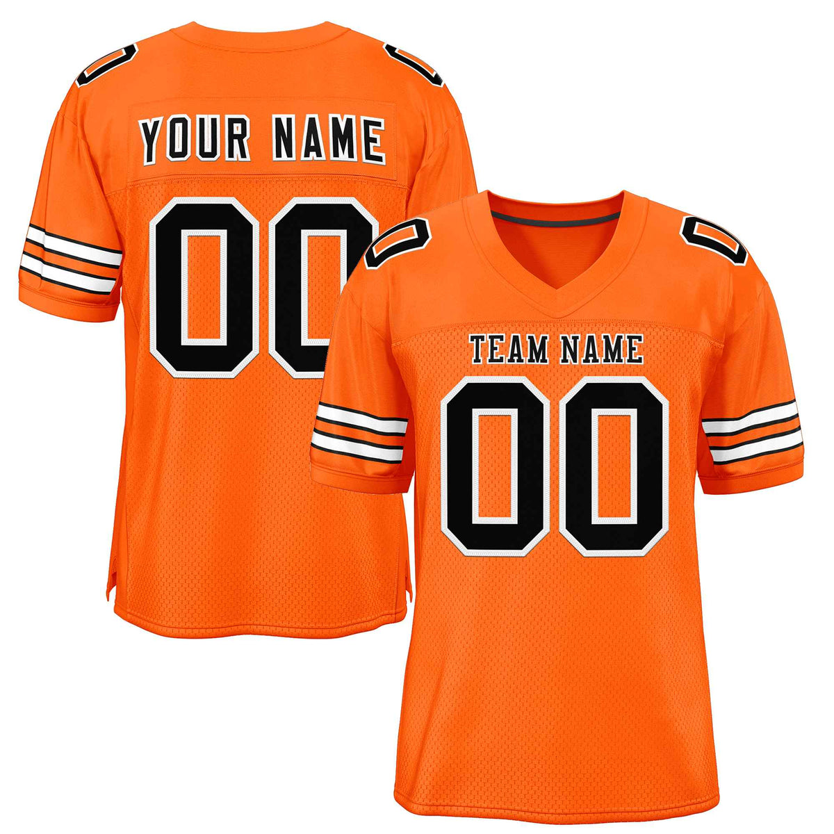 Custom Orange Black-White Classic Style Authentic American Football Jersey| KXKSHOP