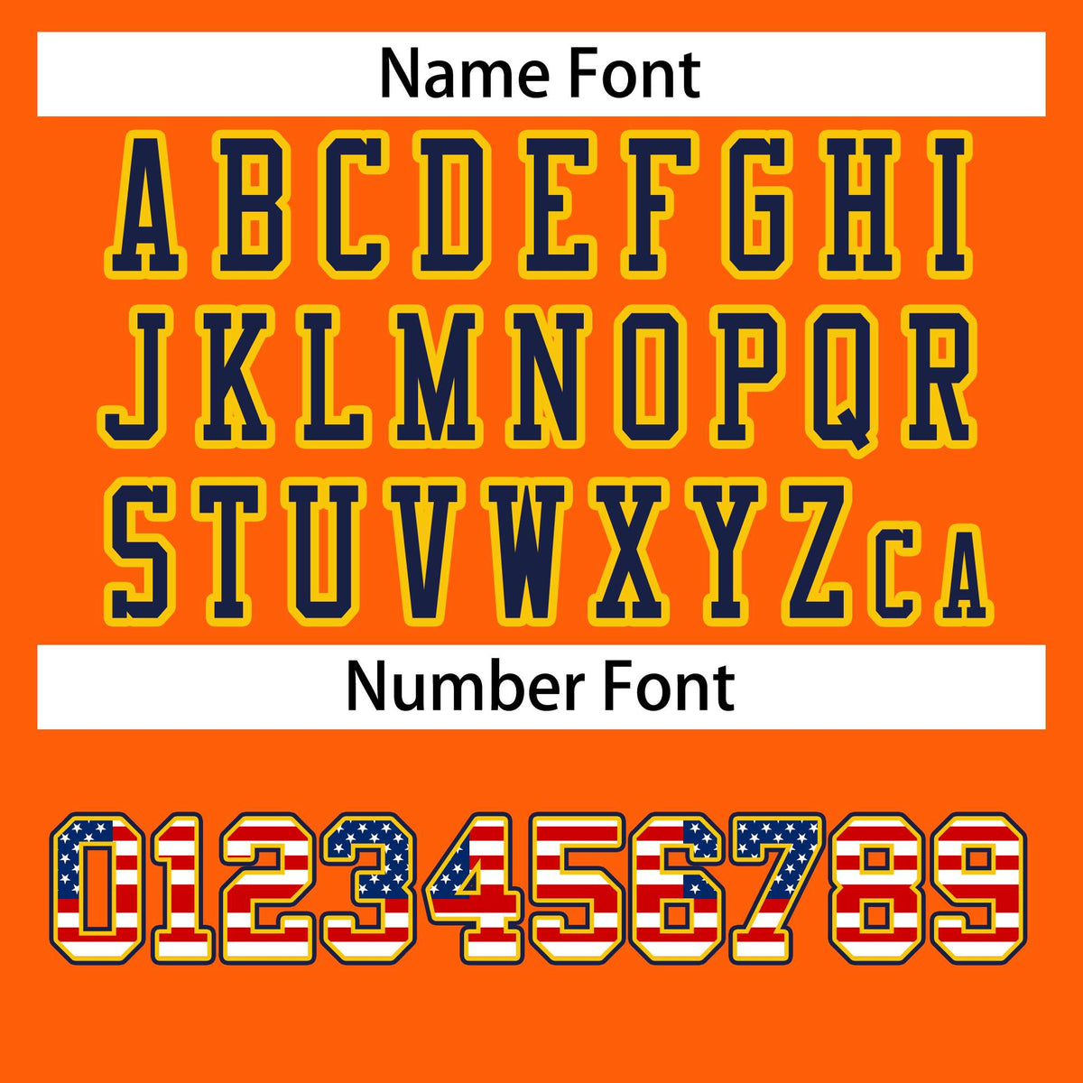 Custom Orange Navy-Gold Classic Style Authentic American Football Jersey| KXKSHOP