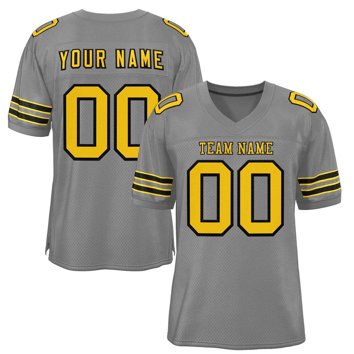 Custom Gray Gold-Black Classic Style Authentic American Football Jersey| KXKSHOP