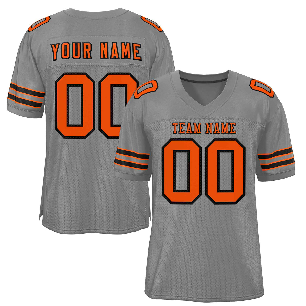 Custom Gray Orange-Black Classic Style Authentic American Football Jersey| KXKSHOP