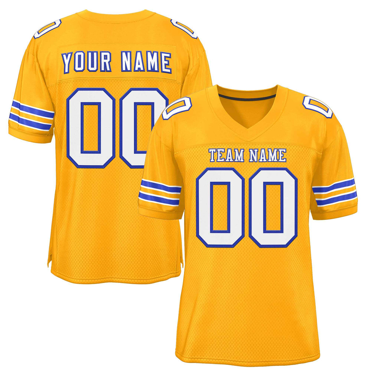 Custom Gold White-Royal Classic Style Authentic American Football Jersey| KXKSHOP