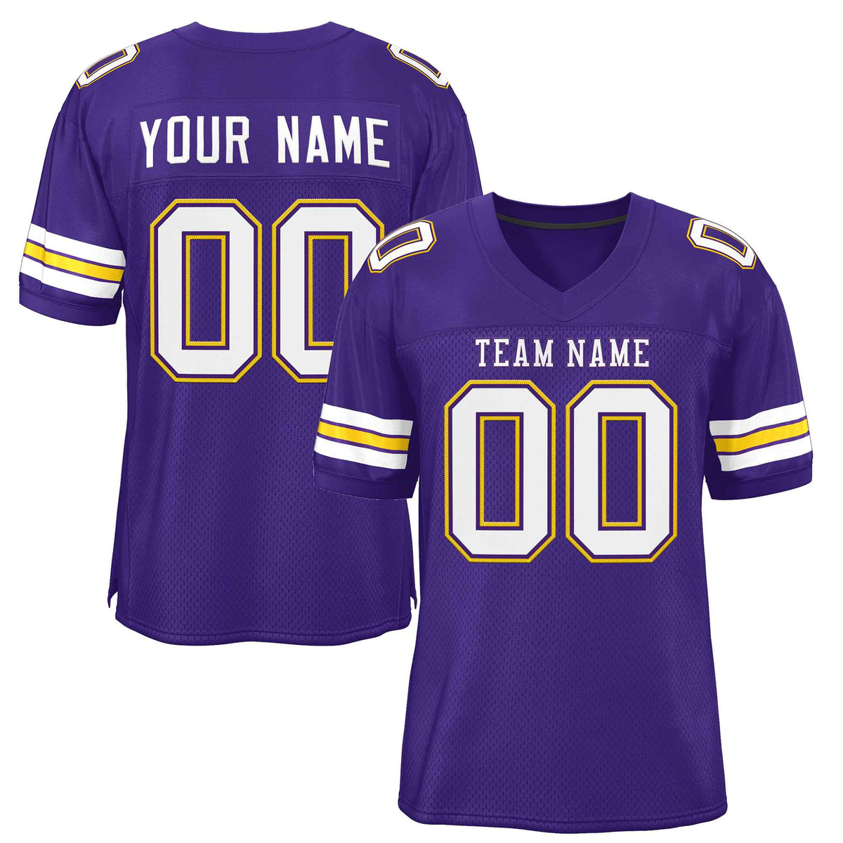 Custom Purple White-Purple Classic Style Authentic American Football Jersey| KXKSHOP