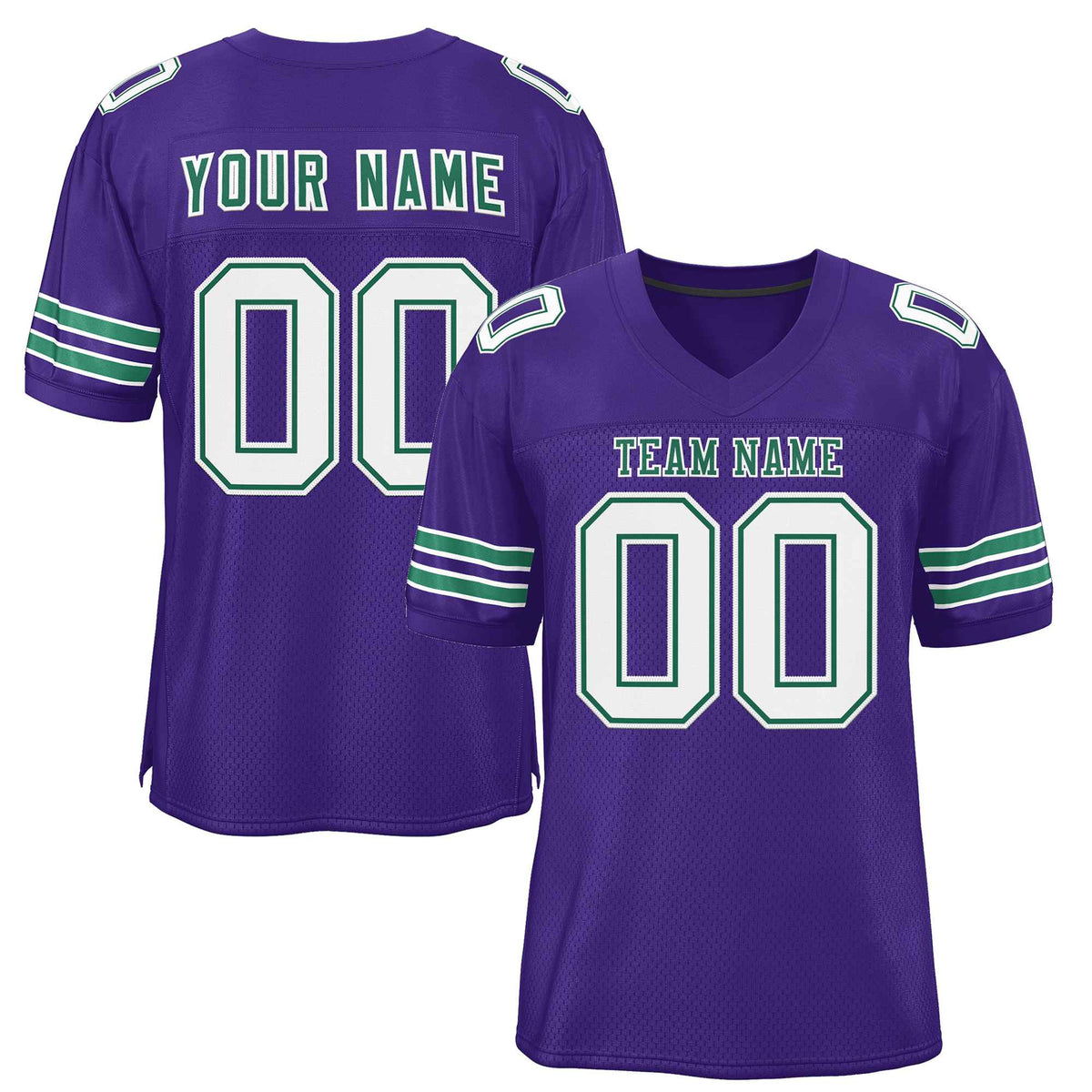 Custom Purple Kelly Green-White Classic Style Authentic American Football Jersey| KXKSHOP