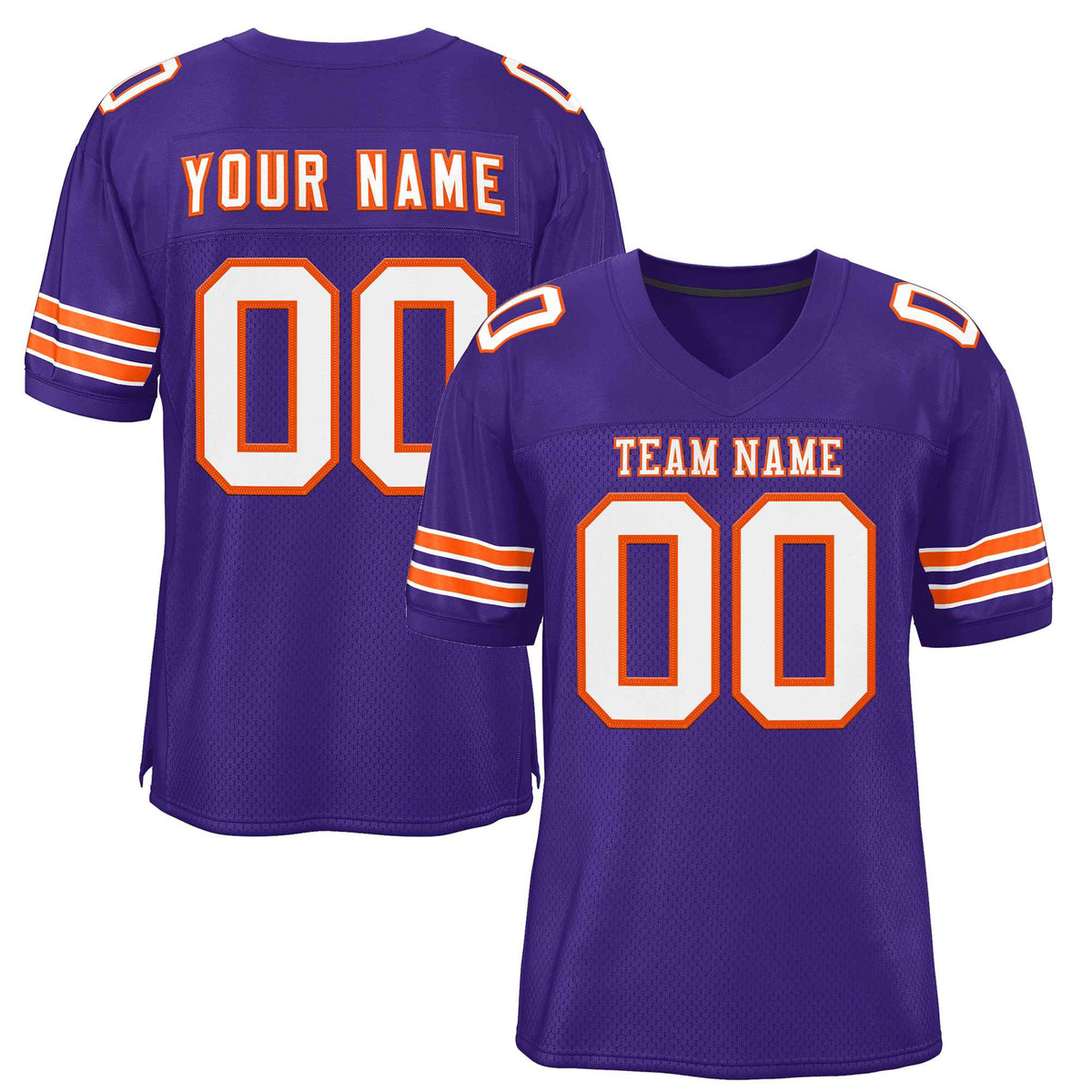 Custom Purple White-Orange Classic Style Authentic American Football Jersey| KXKSHOP