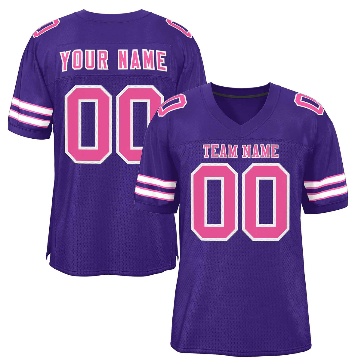 Custom Purple Pink-White Classic Style Authentic American Football Jersey| KXKSHOP