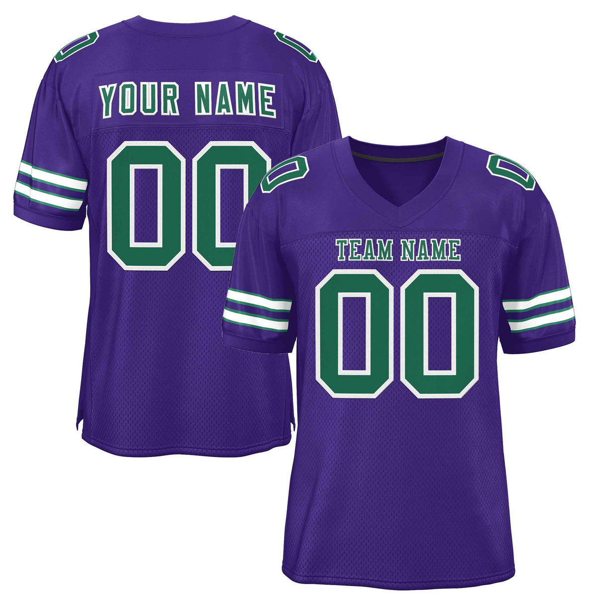 Custom Purple Kelly Green-White Classic Style Authentic American Football Jersey| KXKSHOP