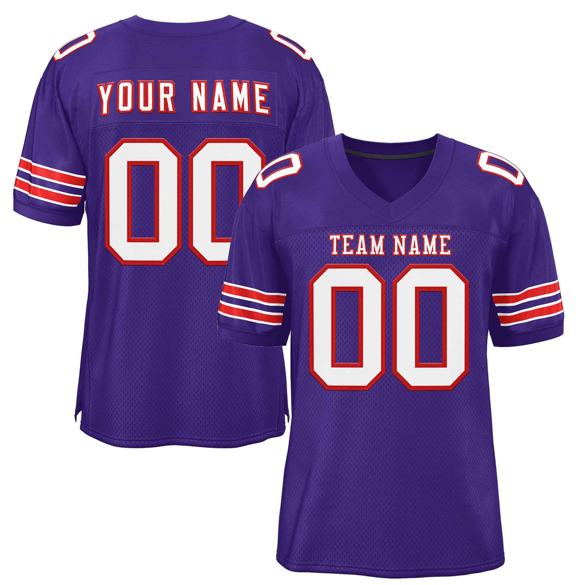 Custom Purple White-Red Classic Style Authentic American Football Jersey| KXKSHOP