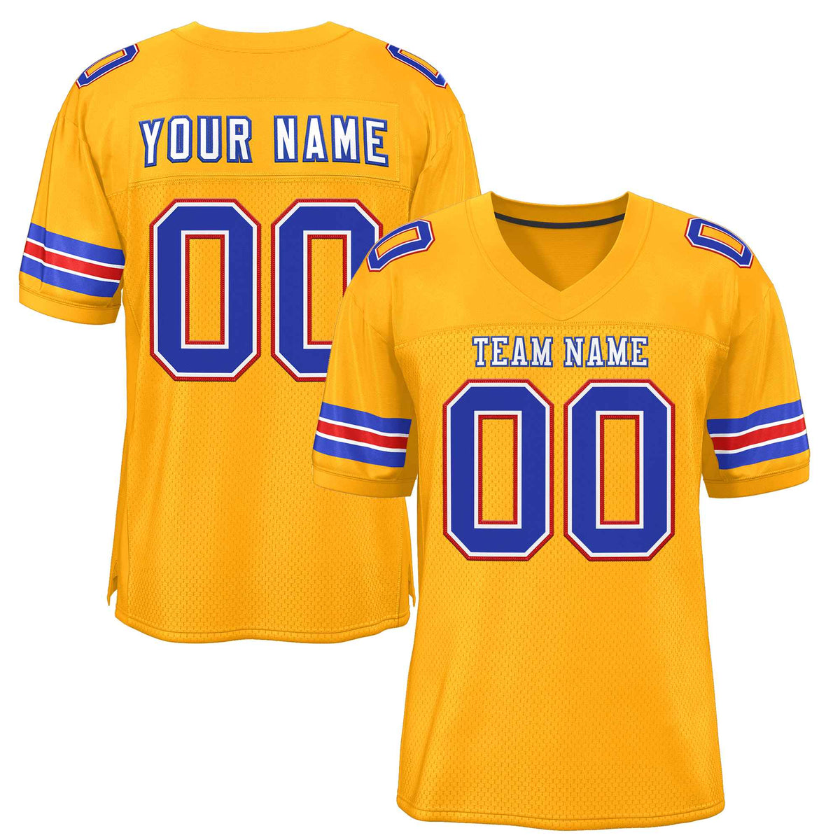 Custom Gold White-Royal Classic Style Authentic American Football Jersey| KXKSHOP