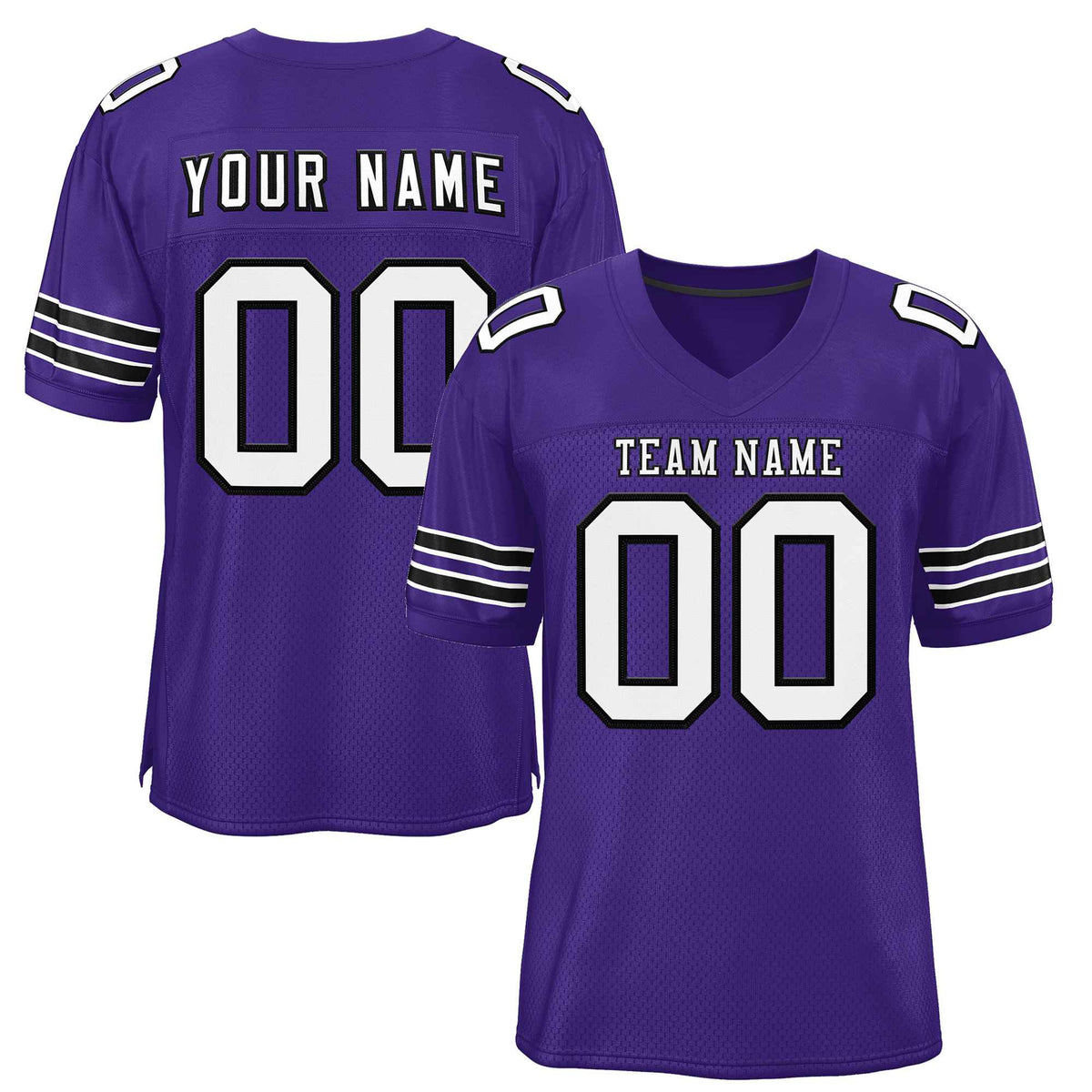 Custom Purple White-Black Classic Style Authentic American Football Jersey| KXKSHOP