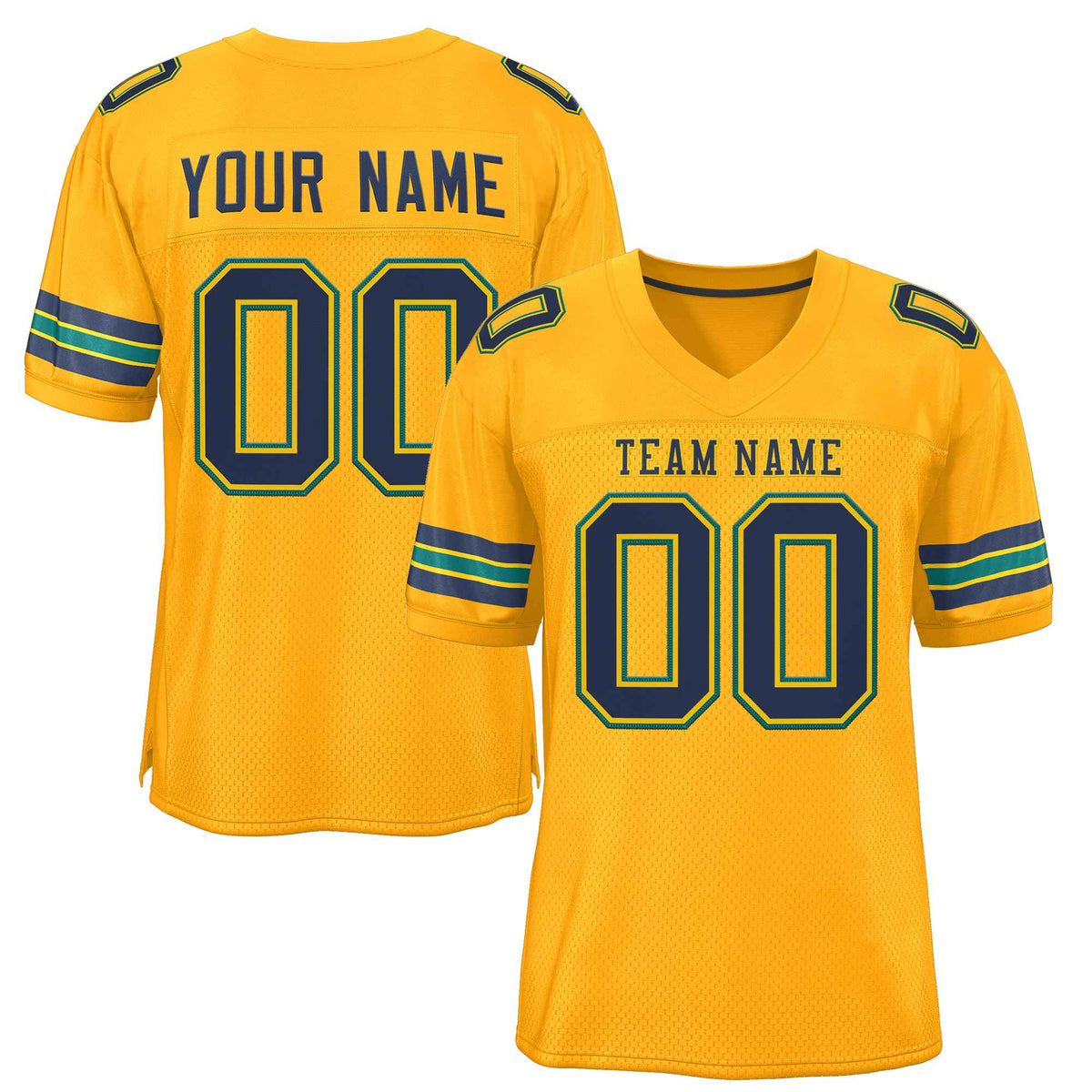 Custom Gold Navy-Gold Classic Style Authentic American Football Jersey| KXKSHOP