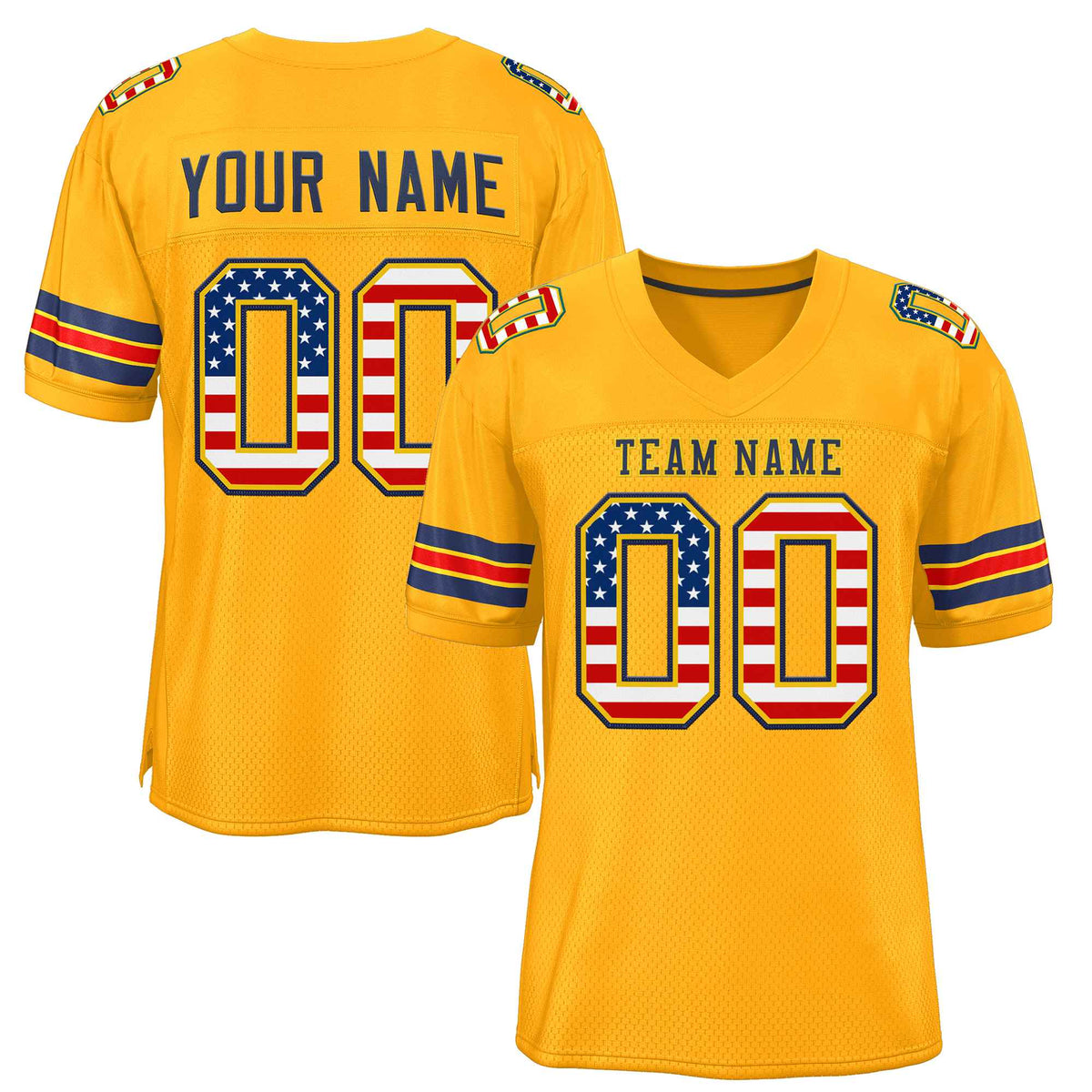 Custom Gold Navy-Gold Classic Style Authentic American Football Jersey| KXKSHOP