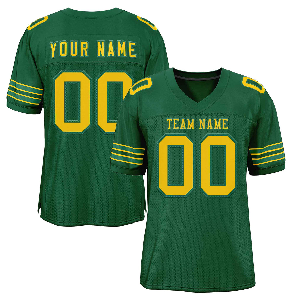 Custom Green Gold-Kelly Green Classic Style Authentic American Football Jersey| KXKSHOP