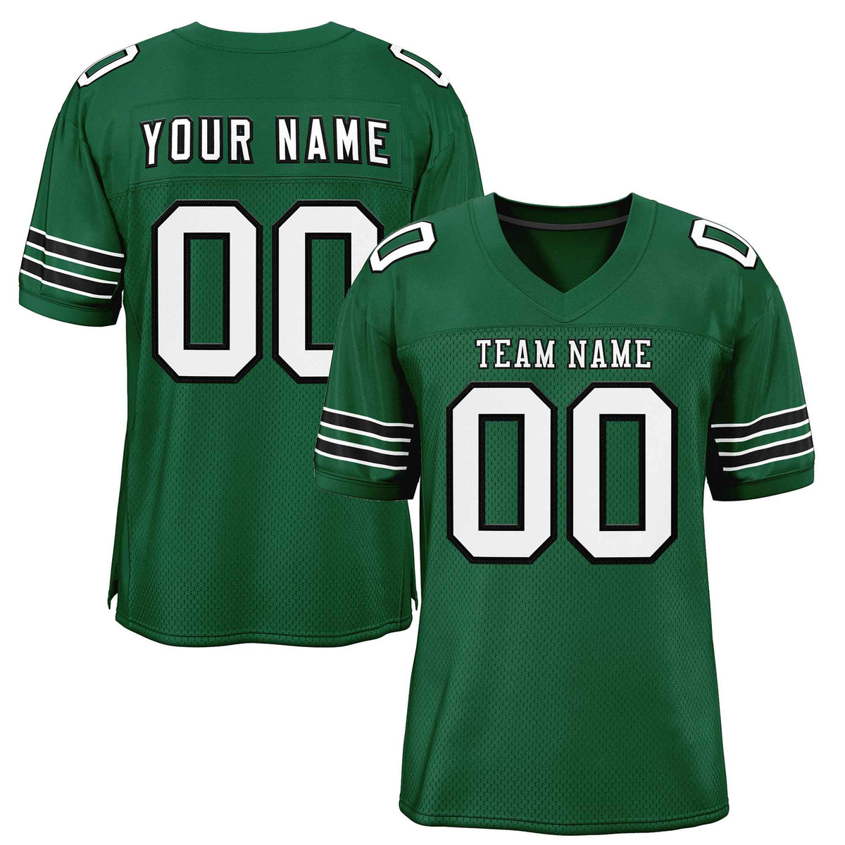 Custom Green White-Black Classic Style Authentic American Football Jersey| KXKSHOP