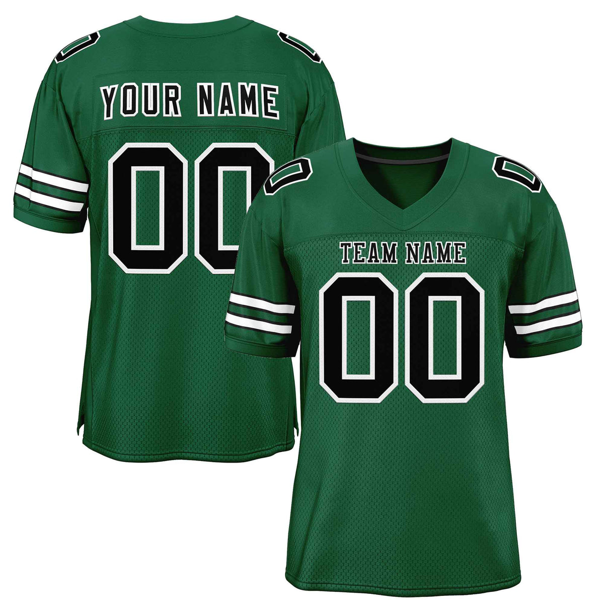 Custom Green Black-White Classic Style Authentic American Football Jersey| KXKSHOP
