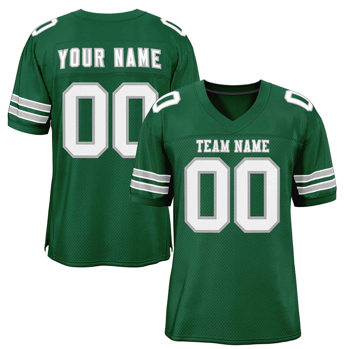 Custom Green White-Gray Classic Style Authentic American Football Jersey| KXKSHOP