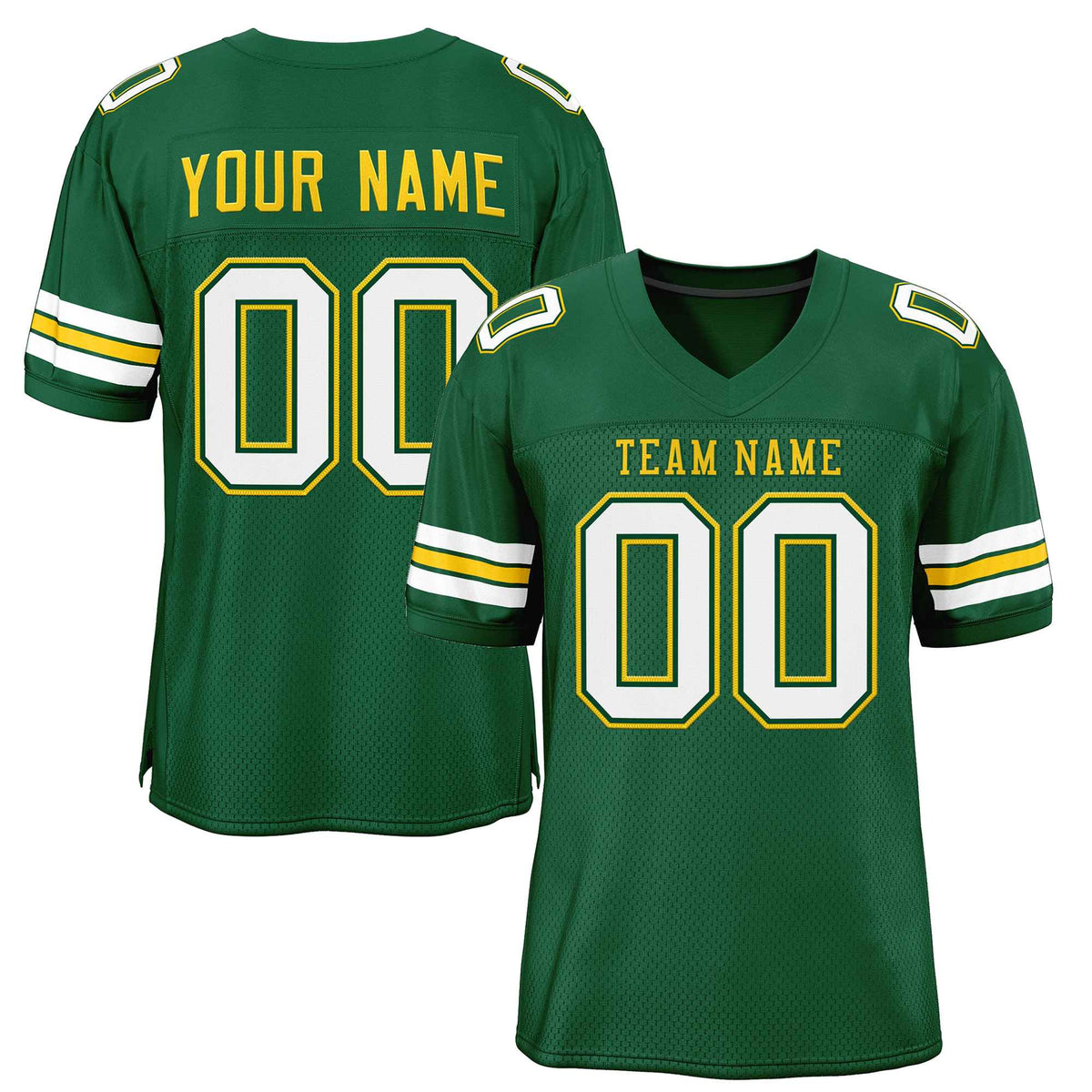 Custom Green Gold-Green Classic Style Authentic American Football Jersey| KXKSHOP