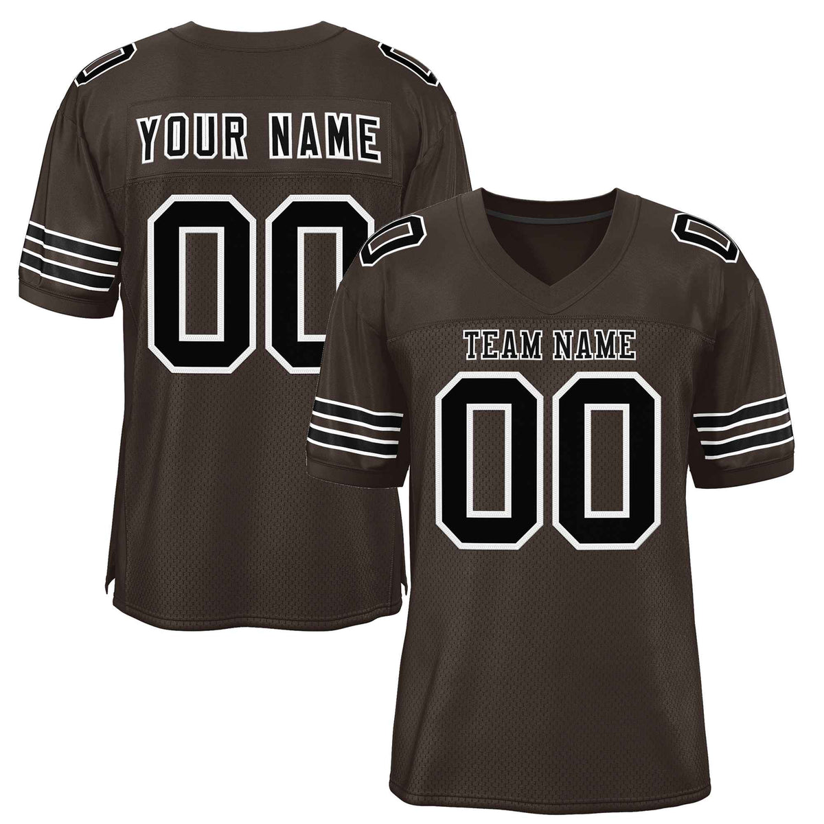 Custom Brown Black-White Classic Style Authentic American Football Jersey| KXKSHOP