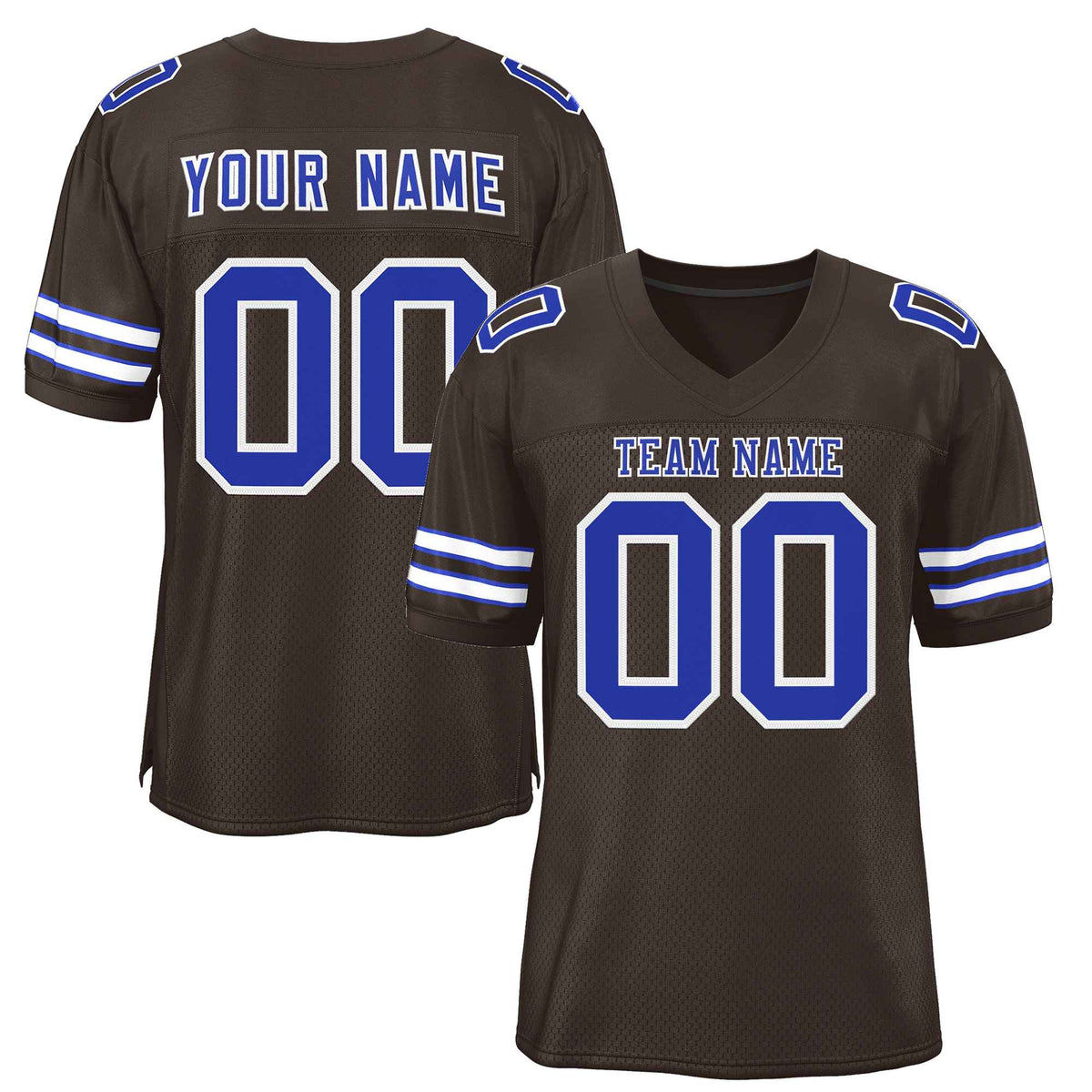 Custom Brown Royal-White Classic Style Authentic American Football Jersey| KXKSHOP