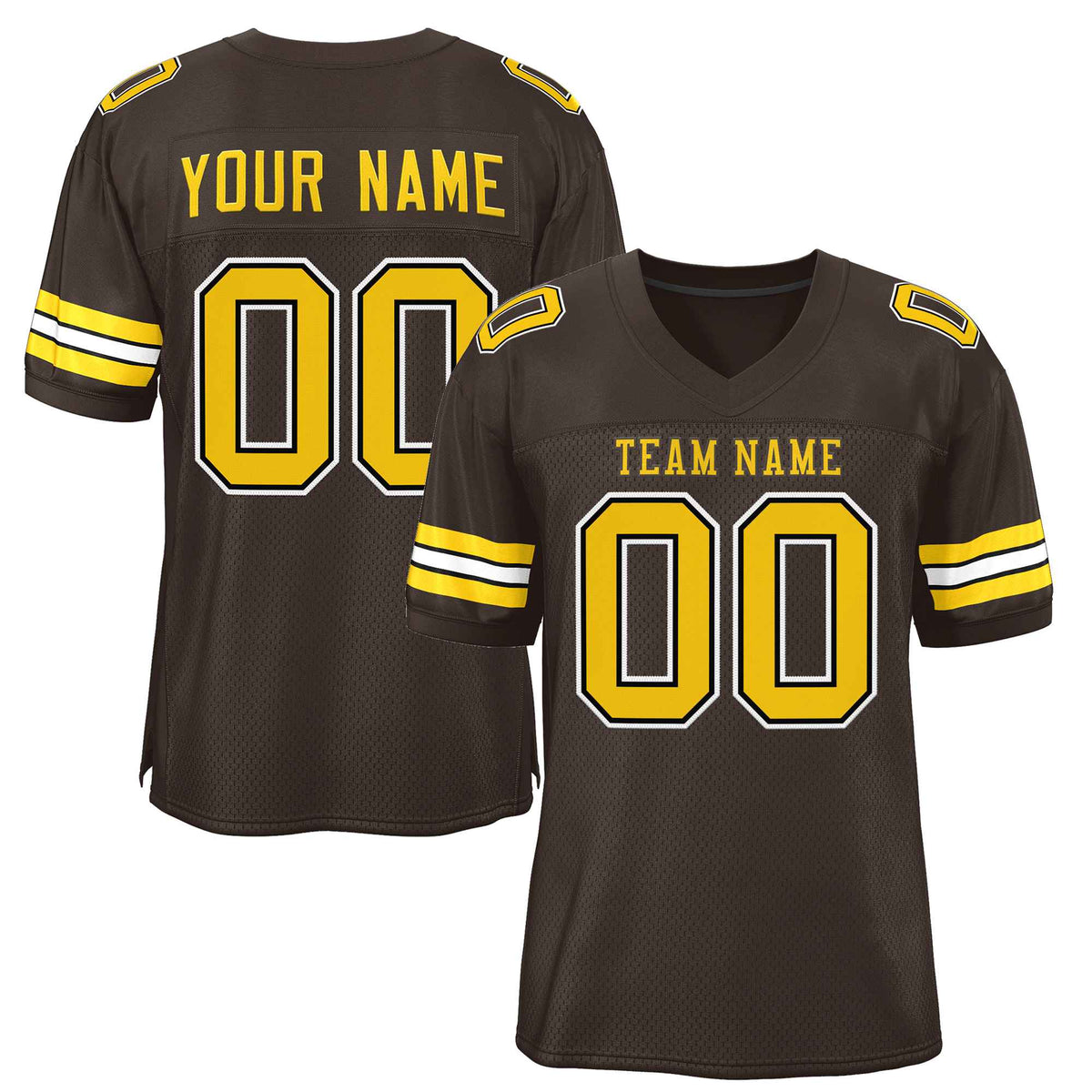 Custom Brown Gold-Brown Classic Style Authentic American Football Jersey| KXKSHOP