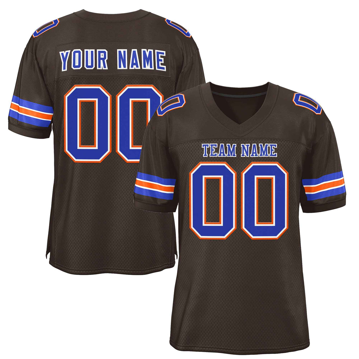 Custom Brown Royal-White Classic Style Authentic American Football Jersey| KXKSHOP