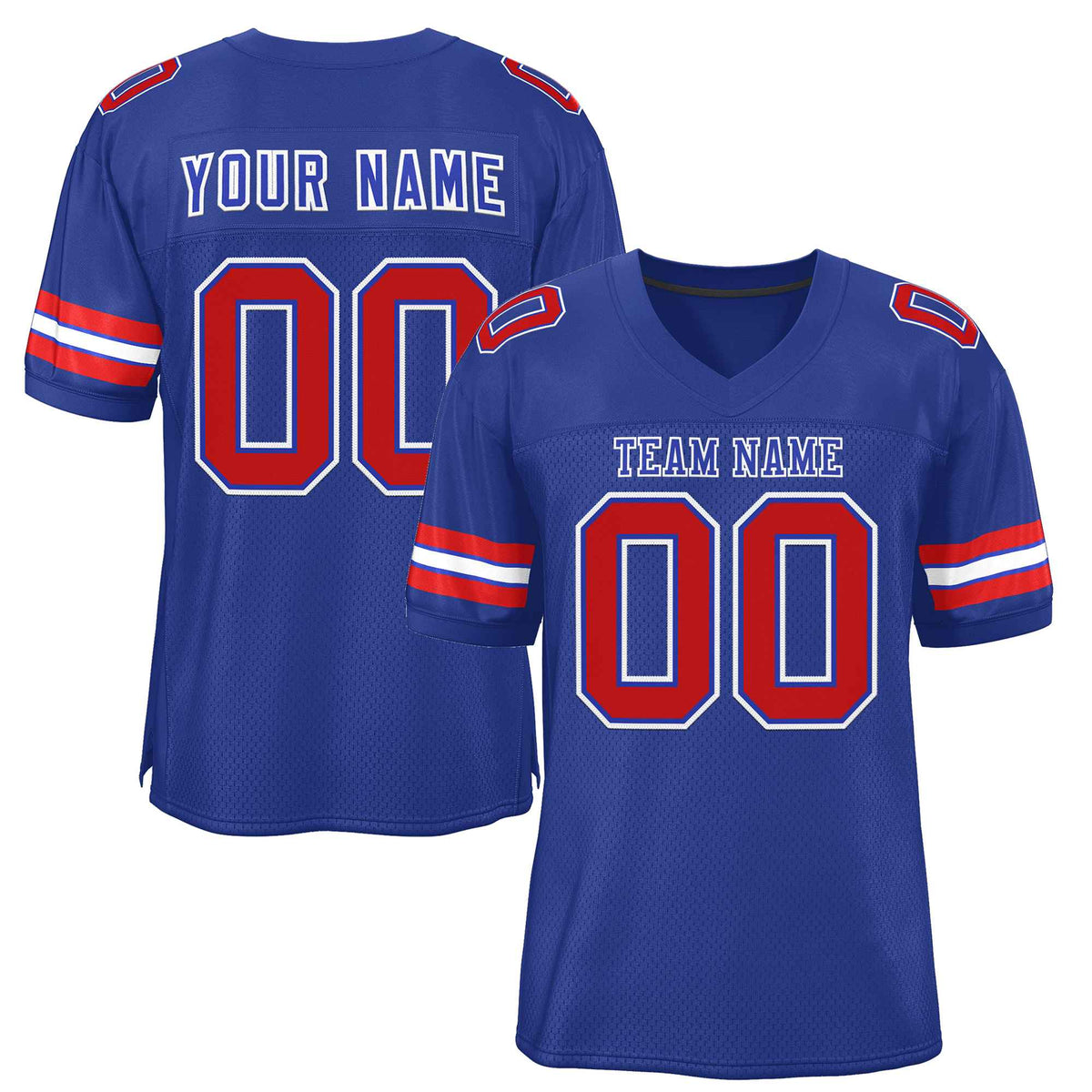 Custom Royal Royal-White Classic Style Authentic American Football Jersey| KXKSHOP
