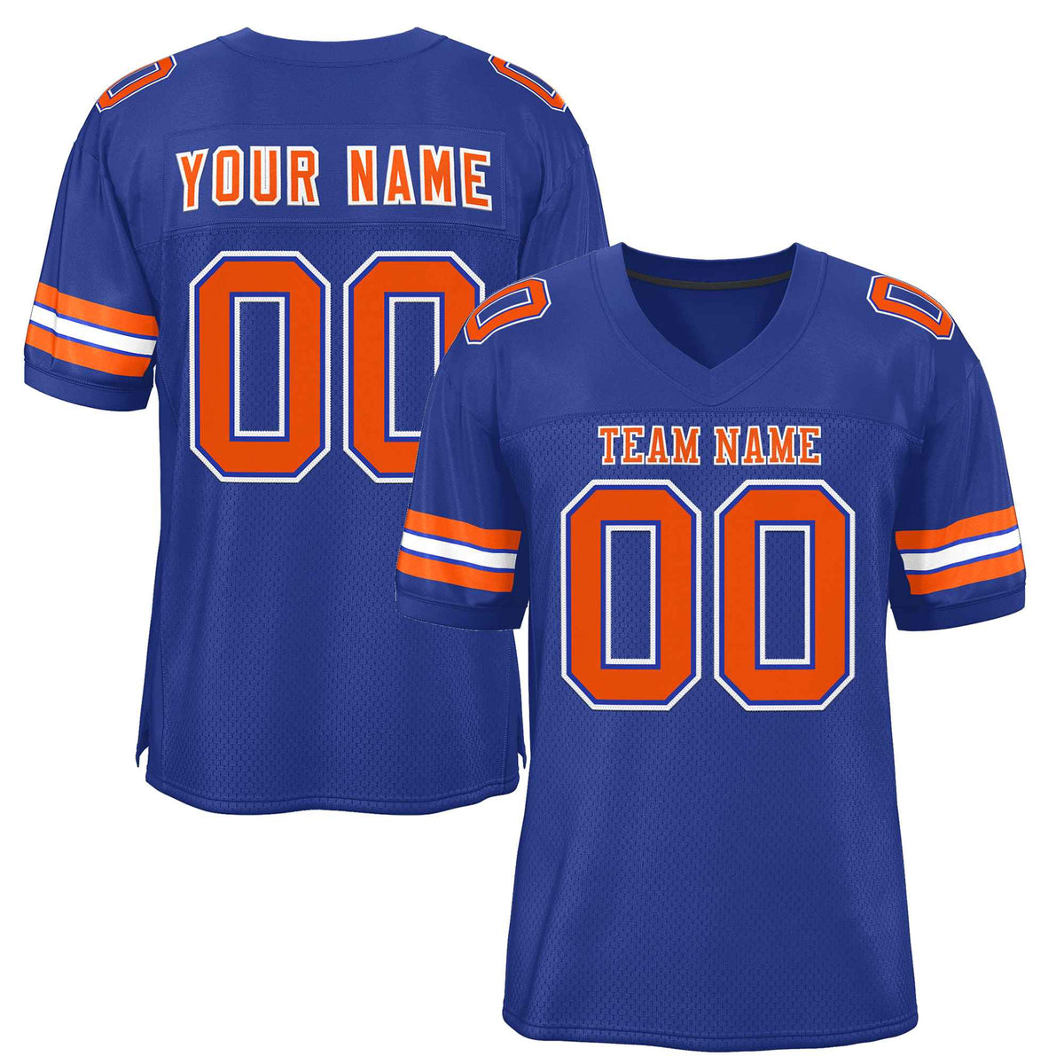 Custom Royal Orange-White Classic Style Authentic American Football Jersey| KXKSHOP