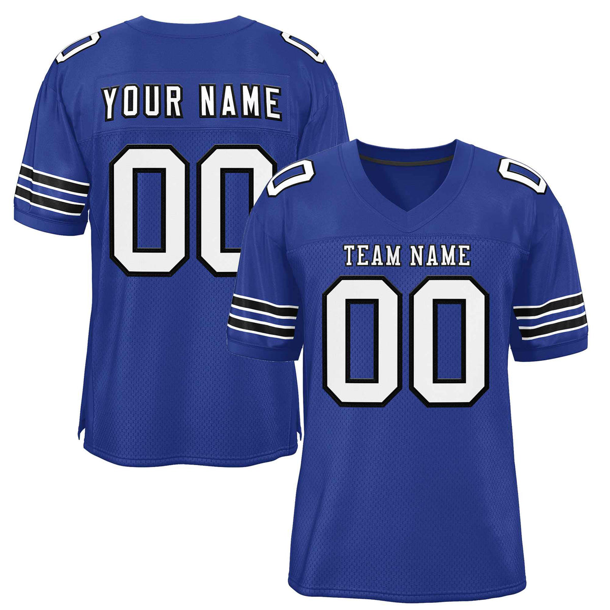 Custom Royal White-Black Classic Style Authentic American Football Jersey| KXKSHOP