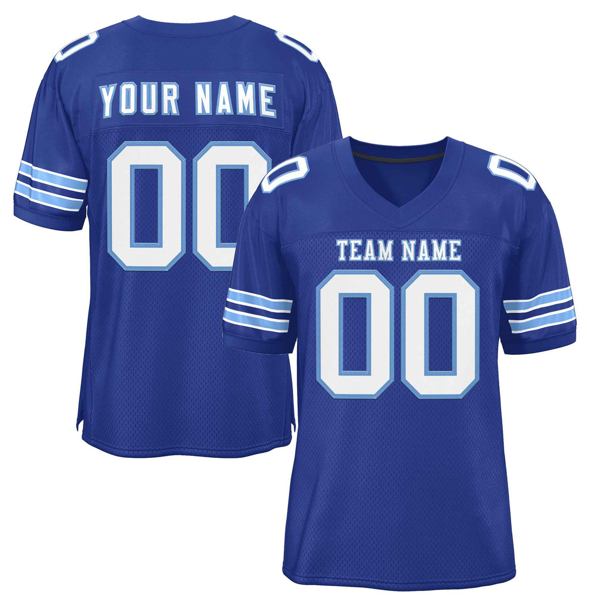 Custom Royal White-Light Blue Classic Style Authentic American Football Jersey| KXKSHOP