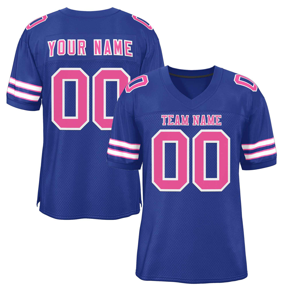 Custom Royal Pink-White Classic Style Authentic American Football Jersey| KXKSHOP