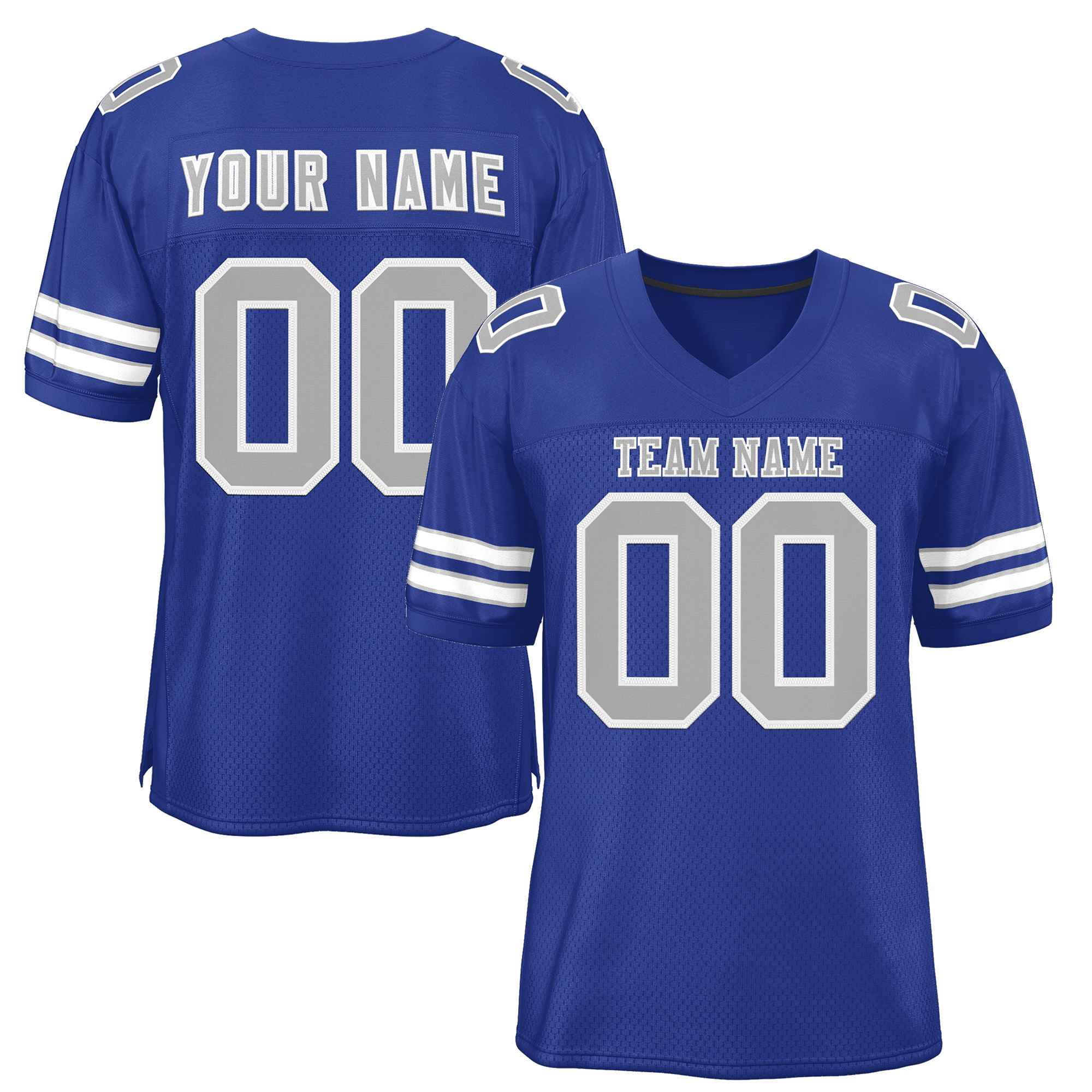Custom Royal Gray-White Classic Style Authentic American Football Jersey| KXKSHOP