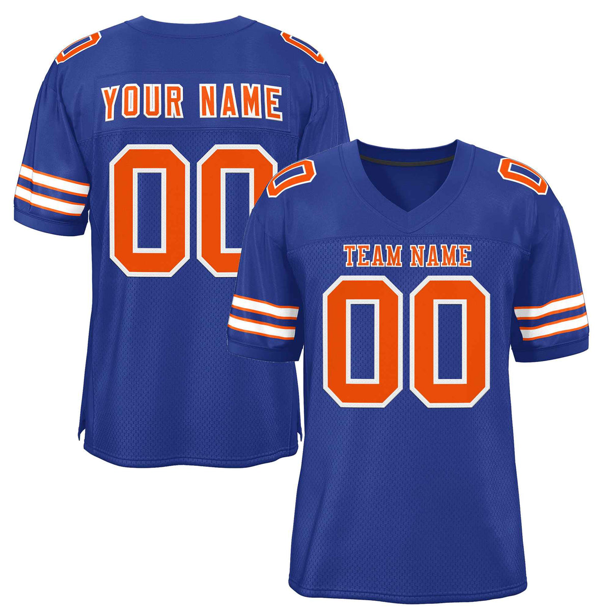 Custom Royal Orange-White Classic Style Authentic American Football Jersey| KXKSHOP