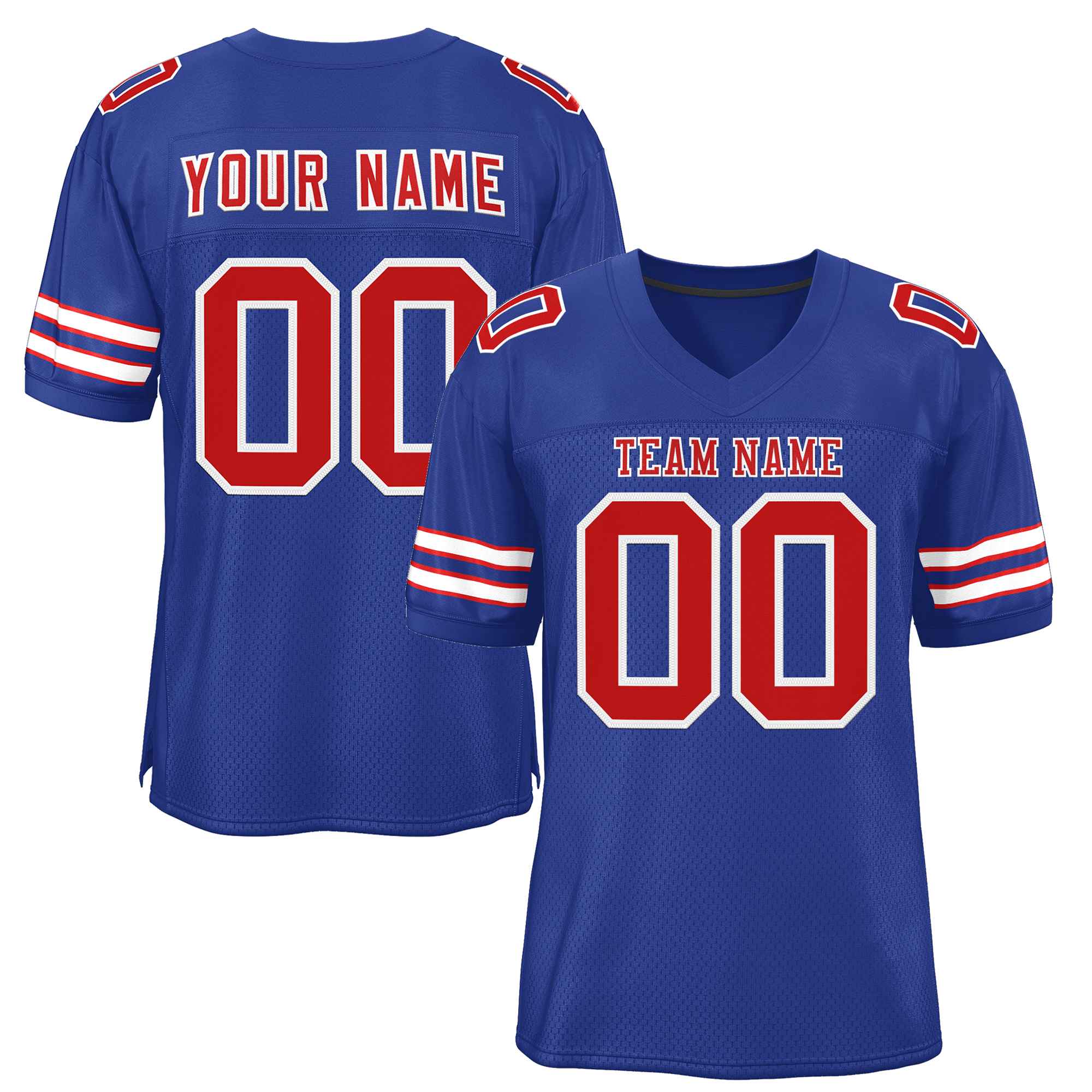 Custom Royal Red-White Classic Style Authentic American Football Jersey| KXKSHOP